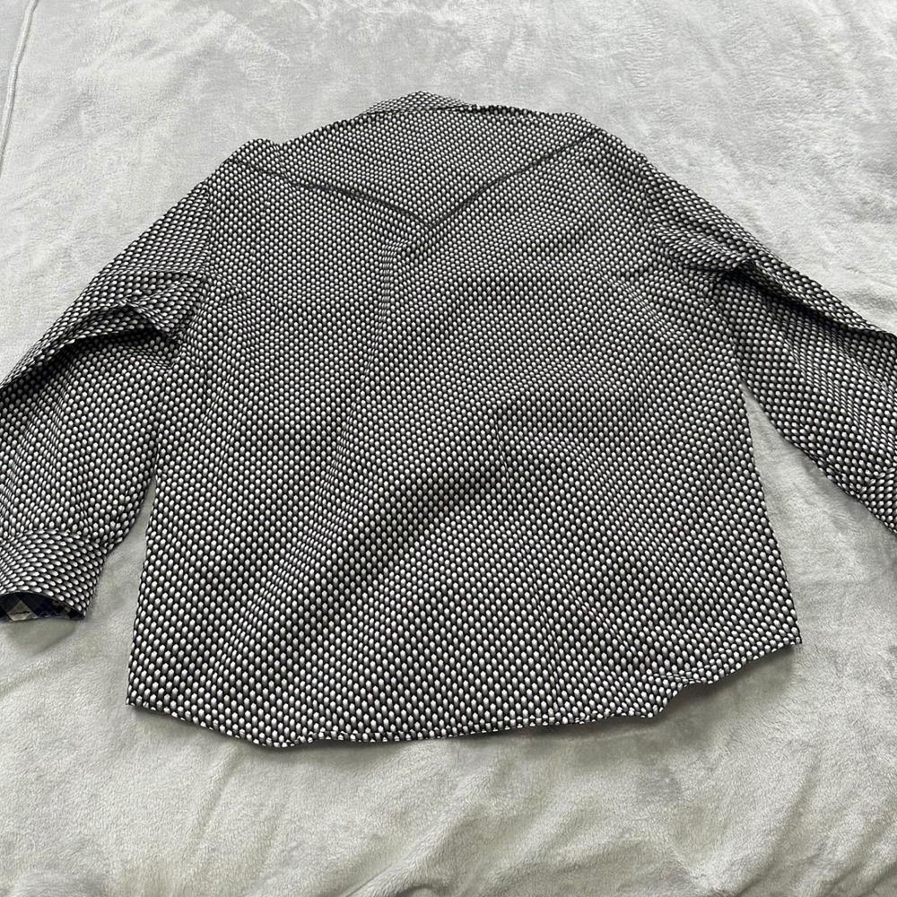 Stetson Western Pearl Snap Shirt Mens 2XL Black White Geometric Diamond Cowboy - Picture 6 of 9